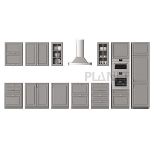 Gabinete de exhibición de cocina de base superior prefabricado 2024, gabinete de muebles de cocina de laca gris moderno más nuevo - Product Image 6