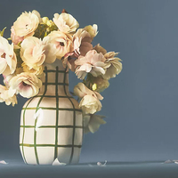 Nouveau personnalisé haut luxe maison ornement blanc noir Vase mariage minimaliste centres de table en céramique Vases à fleurs pour la décoration