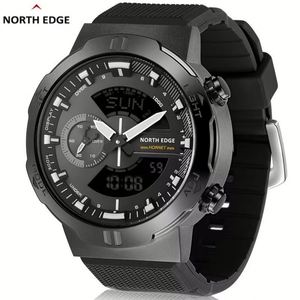 นาฬิกาข้อมือดิจิตอล NORTH EDGE HORNET สำหรับผู้ชาย นาฬิกากีฬาวิ่ง ปั่นจักรยาน กันน้ำ 50 เมตร แสดงเวลาโลก พร้อมฟังก์ชั่นวัดความเร็ว - Product Image 2