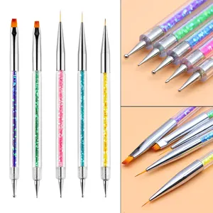 Lot de 5 stylos à points pour nail art, fournitures de dessin acrylique, pinceaux, applicateurs de strass, outils de manucure pour peinture au gel UV - Product Image 3