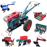 Motoculteur diesel 10HP 15HP 22HP 2RM avec charrue et cultivateur rotatif pour l'agriculture