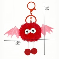 Nouveau porte-clés mignon en peluche chauve-souris, pendentif de sac, porte-clés monstre en peluche style Ins, accessoires suspendus, vente en gros