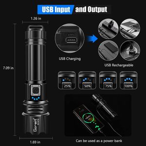 Có thể sạc lại xhp90.2 <span class=keywords><strong>Led</strong></span> đèn pin 3500 Lumens cao ngoài trời siêu sáng cầm tay ánh sáng đèn flash với 5 chế độ - Product Image 3