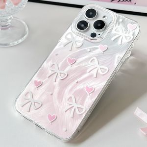 เคสโทรศัพท์สำหรับ iPhone 17 Pro Max ลายเลเซอร์ขนนก โบว์ผ้าตาข่ายรูปหัวใจ รูใหญ่ ป้องกันการกระแทก - Product Image 5