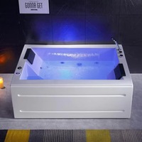 Baignoire à remous en acrylique de luxe pour 2 personnes, jets d'hydromassage, massage à l'air, fonction musicale - Spa de salle de bain moderne autoportant