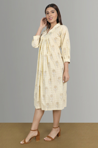 Hermoso bloque de algodón estampado hasta la rodilla para mujer - Product Image 4