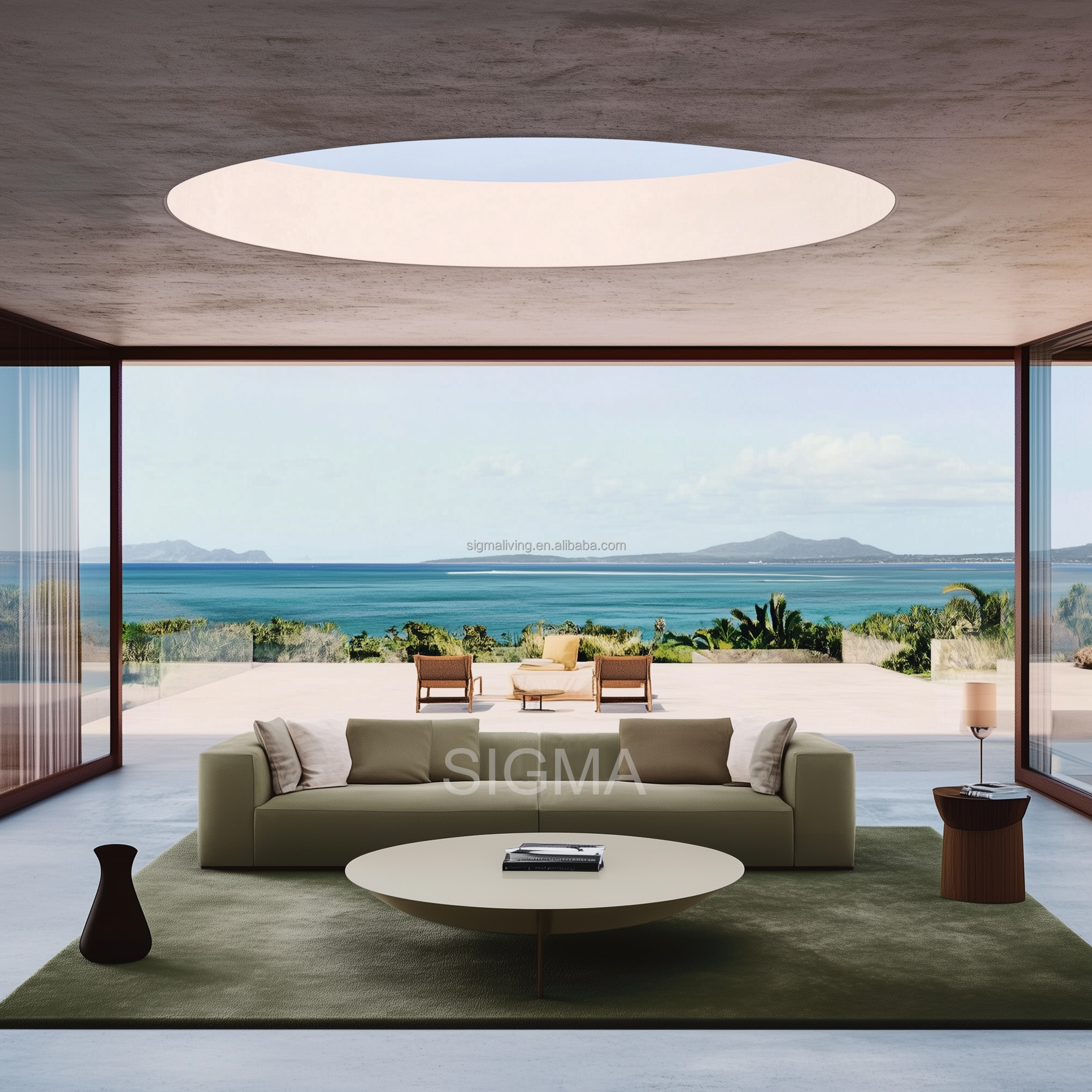 Custom Luxury Patio Furniture Outdoor Fabric Sofa Hotel Villa Leisure Single Garden Metal Frame Sofa