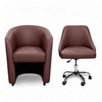 Ensemble de mobilier pour salon de manucure, comprenant une chaise pour client et un tabouret pour technicien avec roulettes
