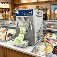 Machine à Glace Artisanale Professionnelle 36-56L à Vitesse Réglable, Congélateur Rapide pour Gelato, Machine à Crème Glacée à Refroidissement Rapide (Maquina De Helado)