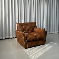 Fauteuil italien rotatif en PU Canapé simple moderne pour la maison et l'hôtel pour la chambre à coucher et le salon Style minimaliste