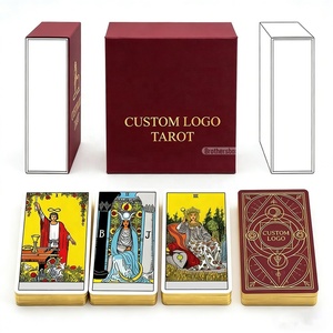 Jeu de cartes de tarot de haute qualité avec dorure à chaud, 78 cartes, design personnalisé, cartes d'<span class=keywords><strong>oracle</strong></span> pour débutants avec guide - Product Image 1