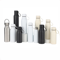 Botella de Agua de Acero Inoxidable de Doble Pared con Aislamiento Térmico, Estilo Simple, Personalizada, Boca Pequeña, Termo Portátil para Exteriores