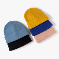 Vente en gros JAKIJAYI moins cher hiver chaud personnalisé pli promotionnel acrylique tricot chapeau bonnet toque