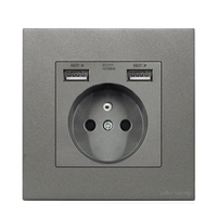 YH Panneau mural tactile pour PC domestique, norme européenne, 10A 250V, prise de courant IP20, 2 modules, design moderne