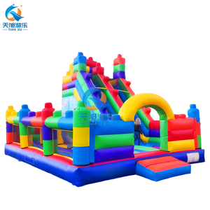 Thiết kế mới Inflatable legoing chủ đề nhà bị trả lại với Slide Combo Inflatable lâu đài công viên nhỏ cho trẻ em bên ngoài trời cho thuê - Product Image 3