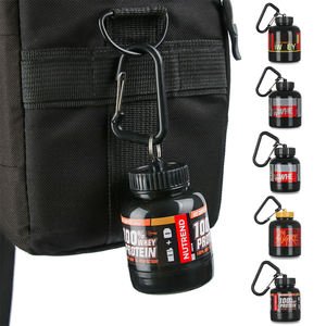 Amzn 100ml 200ml biểu tượng tùy chỉnh Mini Whey Protein bột container với Keychain nhựa xách tay tập thể dục bổ sung Pill chai - Product Image 5
