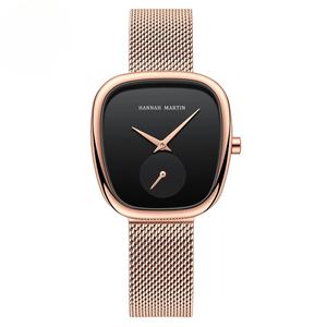 Reloj de Mujer en Oro Rosa, Diseño Tonneau, Minimalista, con Subesfera, Correa de Acero Inoxidable, Resistente al Agua, Cuarzo, en Oferta - Product Image 6