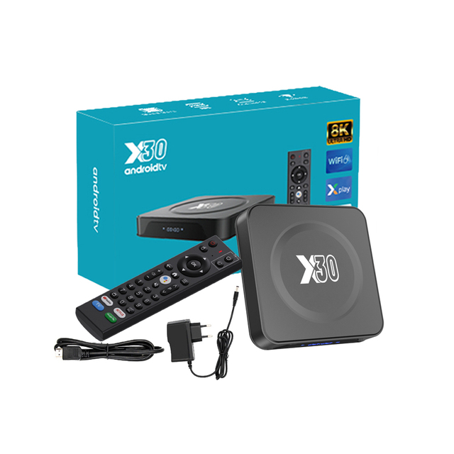 Free Sample ATV TV Box X30 4K iptv Android 12 Box with Digital BT Voice Remote X--p-lay App 2GB 16GB H618 Set Top Box