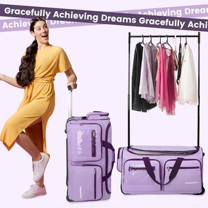 Muestra Gratuita de Bolsa de Baile con Ruedas y Soporte, Bolsa de Viaje con Ruedas Plegable y Soporte para Ropa, la Más Vendida - Product Image 2