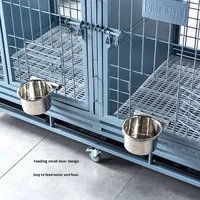 Cage pour chien pliable en métal solide et simple, pour chiens de taille moyenne à grande, utilisation intérieure/extérieure, niche de reproduction avec isolation mère-enfant