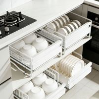 Organiseurs sous l'évier MIXWARES - Étagère coulissante pour bols, panier de rangement à 2 niveaux pour armoire de cuisine