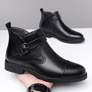 Bottes Chelsea pour hommes China Gang, style britannique, imperméables, légères, à enfiler, pour jeunes, en cuir, pour affaires - Product Image 3