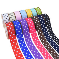 2.5 cm Süblimasyon Baskılı Puantiyeli Polyester Şerit Çanta Ayakkabı Saç Aksesuarları DIY El Yapımı Malzemeler için Renkli