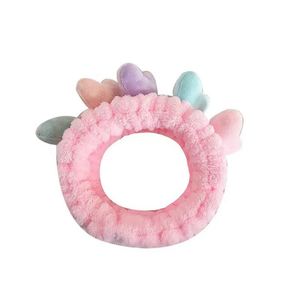 Ensemble bandeau et bracelet en peluche en forme de cœur pour femme, anti-humidité, pour le lavage du visage et le maintien des cheveux - Souvenir touristique - Product Image 5