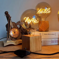 Ampoule LED décorative Edison personnalisable, série G125, motif « Hello Love Dream »