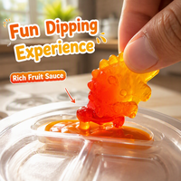 Halal Gummy Candy, zachte snoepjes, jelly candy, dinosaurussnoepjes met fruitsaus in een bekertje, groothandelsverpakking.