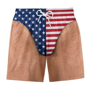 Maillots de bain pour hommes personnalisés, drôles et patriotiques, avec imprimé surf et poches intégrées, pantalon de plage 2-en-1 pour hommes avec attaches - Product Image 4