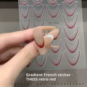 Nuevo 2024: Calcomanías de Uñas 2D con Degradado Francés, Papel Adhesivo Negro y Blanco, Arte Plástico DIY de Moda para Uñas, Pegatinas de Belleza, ¡Gran Venta! - Product Image 6