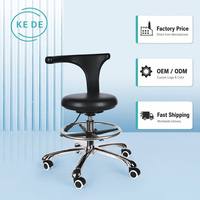 Tabouret de laboratoire dentaire KEDE avec dossier en forme de T, siège pivotant réglable en PU, anneau de repose-pieds et roulettes pour clinique et laboratoire