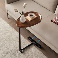 Table d'appoint moderne BOLIDE de haute qualité, plateau en bois, structure en métal, pour la maison, petit salon, coin, meuble multi-usages