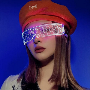 Gafas LED luminosas Cyberpunk, gafas luminosas futuristas geniales para hombres y mujeres, suministros de Cosplay de <span class=keywords><strong>Halloween</strong></span>, tamaño de 5cm - Product Image 5