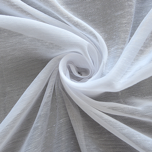 Tissu de rideau en organza microfibre 100 % polyester ignifuge naturellement teint uni en gros - Product Image 1