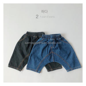 Shorts en <span class=keywords><strong>jean</strong></span> pour bébés et enfants, en coton 100%, couleur unie, fabrication sur mesure, faible MOQ, vêtements décontractés d'été pour garçons - Product Image 1