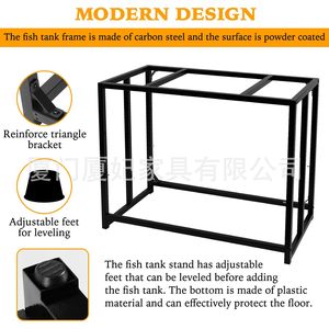 Metal Aquarium Stand 40 Gallon <b>Black</b> Durable Indoor Modern Iron <b>Frame</b> For Fish Tank Goldfish - Product Image 4