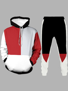 Campione gratuito nuovo Multicolor con cappuccio da uomo Streetwear Hiphop felpe vestito 3D stampa digitale felpe con cappuccio e pantaloni uniforme - Product Image 2