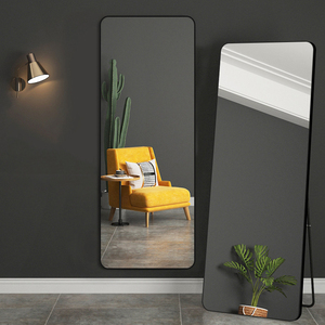 <span class=keywords><strong>Espejo</strong></span> de cuerpo entero rectangular redondeado negro al por mayor, <span class=keywords><strong>espejo</strong></span> de cuerpo entero de doble uso para pie o pared - Product Image 1