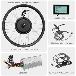 Elektrikli Bisiklet için 48v 1000w Motor, Bisiklet Ebike Doğrudan Göbek Motor Dönüşüm Kiti - Product Image 2