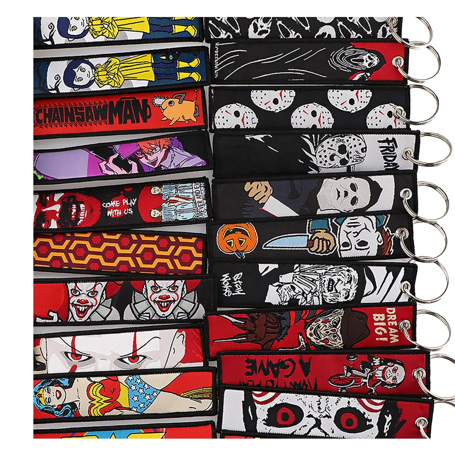 Portachiavi Anime in tessuto intrecciato con doppio lato regalo promozionale personalizzato/portachiavi intrecciato in stile Horror personalizzato