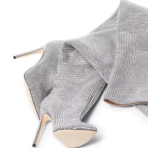 Bottes au-dessus du genou luxueuses 2025, style designer, pour femmes, personnalisées, entièrement ornées de strass, bottes à talons aiguilles - Product Image 5
