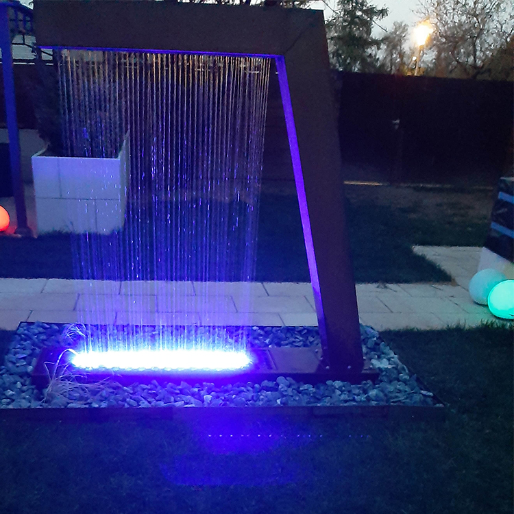 2mm Thick Corten Steel Metal Rain Curtain Water Feature Rusty