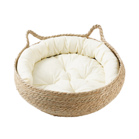 Lit pour animaux de compagnie en molleton corail 100 % coton, tissé à la main, respirant, taille moyenne/grande, coussin solide et confortable, amovible, directement de l'usine