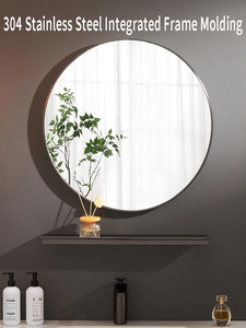 <span class=keywords><strong>Espejo</strong></span> de Baño Moderno con Marco de Acero Inoxidable 304 y Diseño Irrompible - Product Image 4