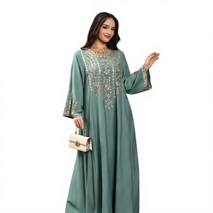 Vestido Abaya Informal Holgado de Gasa para Mujer, 100% Algodón Ecológico y Transpirable, para Eid, Ramadán, Fiestas Musulmanas, Dubái 2026 - Product Image 1