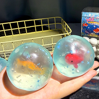 Jouet en caoutchouc souple transparent à presser et à modeler, à rebond lent, anti-stress, en forme de poisson rouge, à l'huile de coco