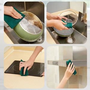 Diamond Grit Sponge Double Sided Scouring Pad Thickened Kitchen Cleaning Pad For Pots And Pans Rectangle Polyester Material - Product Image 2