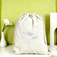 Sac en toile écologique à cordon de serrage, motif dessin animé, durable, pour emballage de souvenirs d'événements et organisation domestique